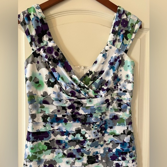 London Times White & Floral Print Polyester Dress Women’s Size 8 - Picture 8 of 16